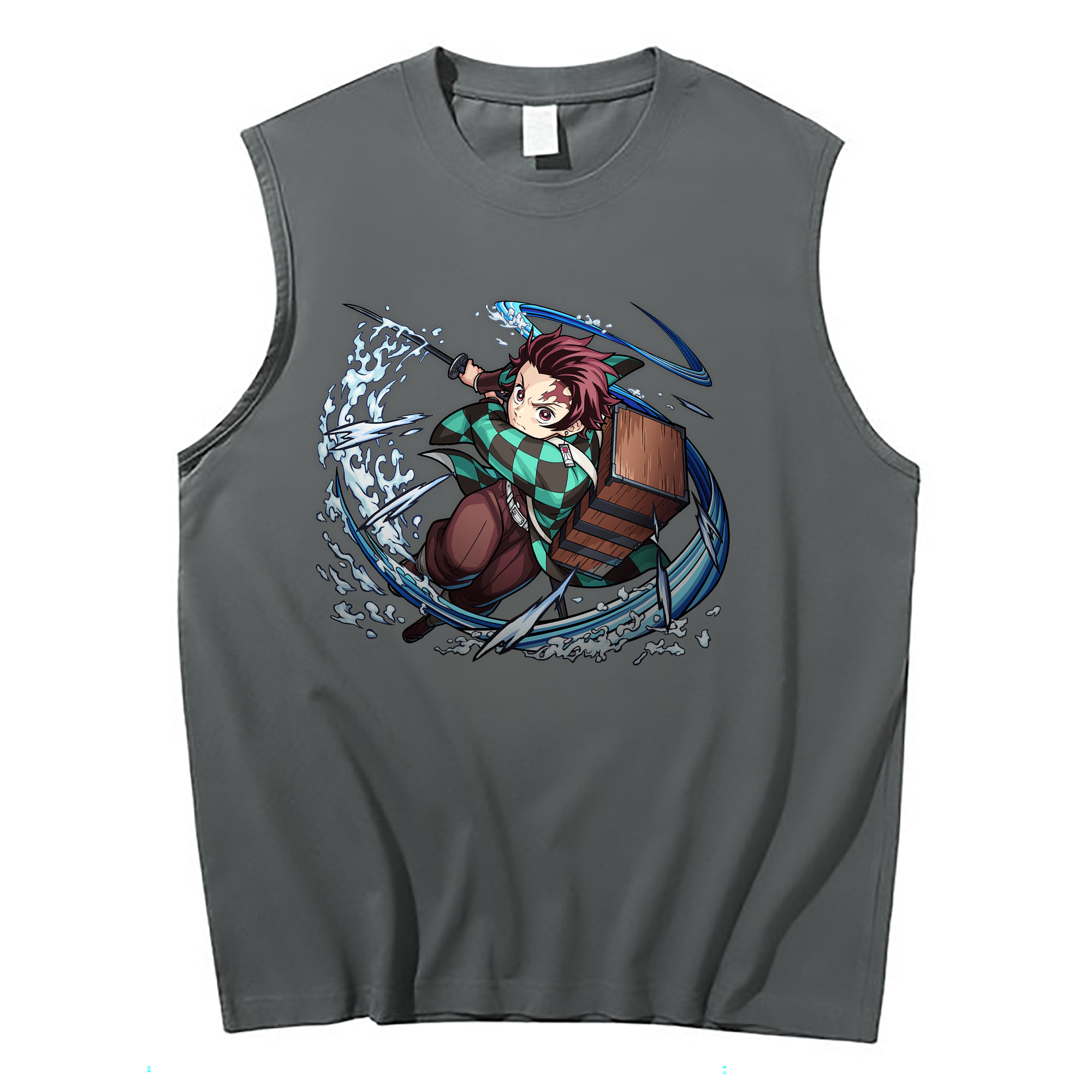 （画像用） 鬼滅の刃 竈門 炭治郎／かまど たんじろう Kamado Tanjirou コットン100％タンクトップ（フロントプリント）